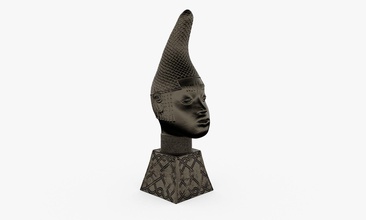 rainha iyoba escultura da cabeça a arte xix século couro mulher estátua do busto retrato bronze artesanato museu exposição imprimir scan galeria o personagem esculturas 3d print model - Mito3D