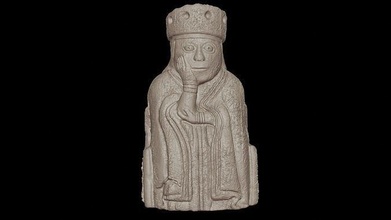 queen lewis chessmen chess sculpture knight bladed weapon statue art bishops piece pawns chessman armor board armour games toys 3d print model - Mito3D