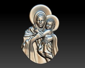mère reine mae dame marie jésus bébé christ saint cristo nene ave maria soulagement nossa senhora catholique bijoux pendentifs 3d print model - Mito3D
