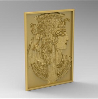 queen nitocris stl reliefs cnc machines herodotus router art sculpture relief machining egypt egyptian princess god goddess pharaoh ancient carving artcam frame painting sculptures 3d print model - Mito3D