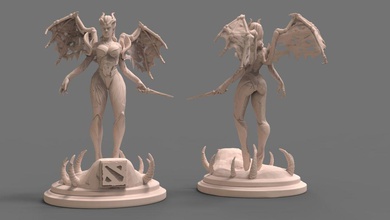 reine of douleur dota 2 dota2 jeu 3d impression imprimable personnage art sculptures 3d print model - Mito3D