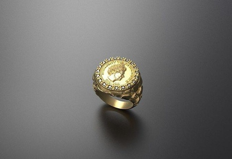 reina anillo joyería joya oro plata elizabeth2 anillos 3d print model - Mito3D