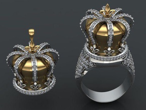 queen ring-Anhänger Schmuck Juwel gold Silber ring diamond bedruckbar ist sterling gold-ring Mode-ring Anhänger Königin Halskette design shayeste Hochzeit womam Krone drucken Ringe 3d print model - Mito3D