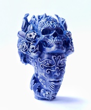 la reina del sur art artística retro de antigüedades fantasía tradicional estatua deco criatura ficción escultura el busto cráneo adornado las esculturas 3d print model - Mito3D