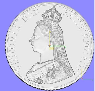 Regina victoria oro moneta denaro contante vicky argento arte 3d print model - Mito3D