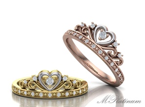 queens crown ring-0052 Schmuck Krone ring Königin kaufen 3d Modell diamond Ringe 3d print model - Mito3D