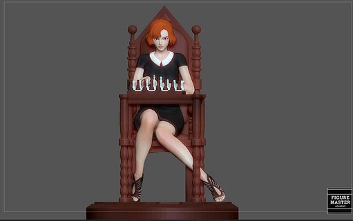 kraliçeler gambit anya Taylor sevinç satranç kız karakter heykel kraliçe Sanat heykeller 3d print model - Mito3D