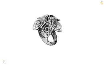 qwaiti jewellery platinum jewelry gold silver art white diamond ring sterling prototyping rings 3d print model - Mito3D