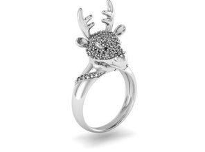 r-01 deer ring ring logo rings jewelry pendants print design art gold platinum download silver dragon necklaces diamond jewel modern animal dog diamond ring 3d print model - Mito3D