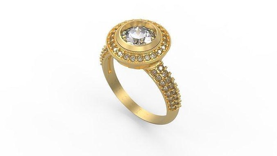 r 3876 yüzük altın mücevher takı gümüş yazdırılabilir elmas düğün Solitaire döşemek kanal seti yan taş gerginlik hale nostaljik üçleme gelin Ayarlamak nişan yüzükler 3d print model - Mito3D