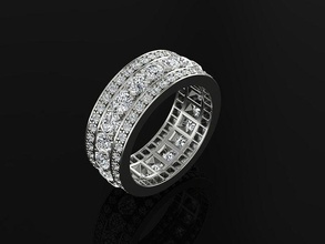 id 011 bijoux précieux luxe or diamant bague mode bijou gemme mariage imprimable anneaux clou l'amour perlee 3d print model - Mito3D