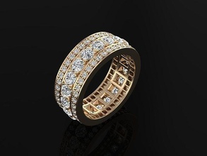 r-id 011 jewelry precious luxury gold diamond ring fashion jewel gem wedding printable rings jewels van cleef nail 3d print model - Mito3D