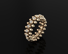 r id 015 joalheria pulseira luxo ouro diamante anel moda jóia Casamento imprimível argolas jóias choque unha noivado amar 3d print model - Mito3D