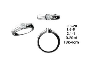 r2898 Schmuck schön diamond ring center Druck set Metall Arbeit Ringe 3d print model - Mito3D