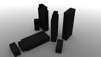 r3 monolito caja de té negro t casa cuadro teabox kubrick en las películas almacenamiento cocina comedor 3d print model - Mito3D