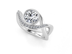 r bijoux de l'anneau le diamant l'engagement les anneaux 3d print model - Mito3D
