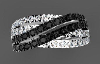 r 158 3d ring jewelry jewellery gold diamond jewel rings 3d print model - Mito3D