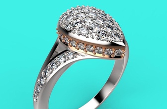 r 160 jewelry 3d ring gold silver jewellery diamond rings 3d print model - Mito3D