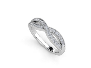 es011 infini diamant bague bijoux engagement mariage or imprimable bijou zennio anneaux 3d print model - Mito3D