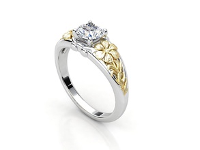 r ra015 la joyería anillo de oro el diamante imprimible compromiso gem blanco plata los anillos 3d print model - Mito3D