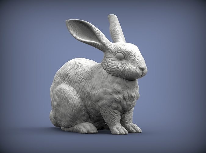 conejo zoo naturaleza mamífero animal mascota escultura estatuilla recuerdo 3d impresión modelo esculpir arte esculturas estatua imprimible conejito 3D print model - Mito3D