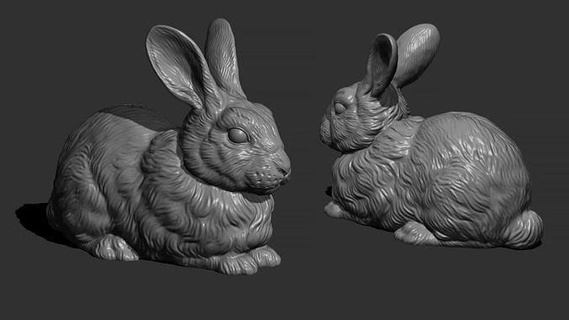 rabbit bunny crawl doe pet nature mammal animal sculpture statuette souvenir present printable sculpt art statue sculptures 3d print model - Mito3D