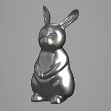 Kaninchen Kunst - Spielzeug Tier 3dprint Dekoration bedruckbar ist der Miniatur Silber bunny Dollar Wald Dschungel Skulpturen 3d print model - Mito3D