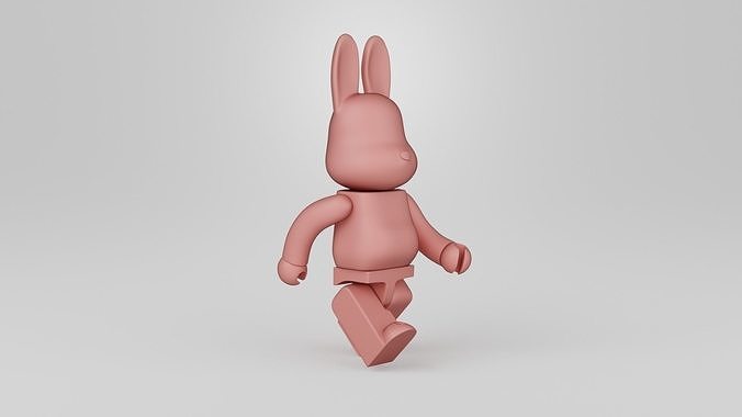 rabbit 3d print figure companion sculpture design contemporary character collectible statue architectural decoration cartoon interior games toys bearbrick medicom lego hare kaws 3D print model - Mito3D