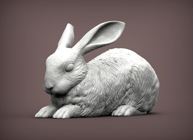 Conejo 3d impresión modelo zoo naturaleza mamífero animal mascota escultura estatuilla recuerdo esculpir Arte esculturas estatua imprimible conejito 3D print model - Mito3D