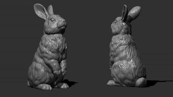 Conejo conejito gatear gama mascota naturaleza mamífero animal escultura estatuilla recuerdo presente imprimible esculpir Arte estatua esculturas 3d print model - Mito3D