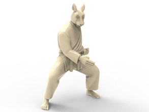 rabbit chop art animal action figure actionfigure character human chopping martial statue toy toys print printable karate sculptures 3d print model - Mito3D