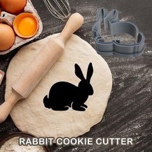 rabbit cookie cutter pastry dough biscuit sugar food cookies cutters animal playboy house kitchen dining 3d print model - Mito3D