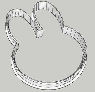 rabbit cookie cutter zoo biscuit kitchen house dining 3d print model - Mito3D