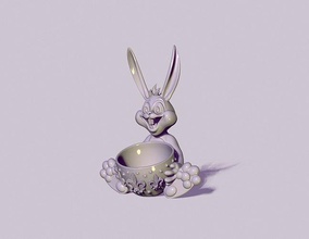 rabbit cup jewelry easter animal bunny hare pendant cartoon sculptures zoo statue pet rodent toy casket box pots egg games toys 3d print model - Mito3D