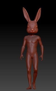 coniglio testa mascotte coniglietto arte scultura animale natura cartone animato passatempo domestico argilla Pasqua sculture 3d print model - Mito3D