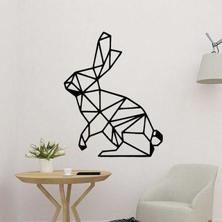 coniglio lowpoly parete arredamento geometria geometrico animale selvaggio illusione arte decorazione 2d 3d print model - Mito3D