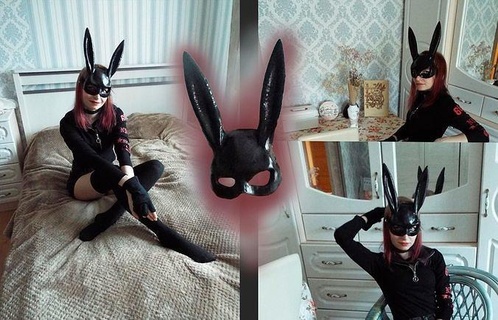 Hase Maske Kostüm Mode Kleidung Schönheit Körper Schuhwerk Foto schießen Playboy Halloween retro Karikatur Familie Mantel 3d print model - Mito3D