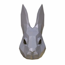 conejo máscara lowpoly cabeza 3dprint arte esculturas 3d print model - Mito3D