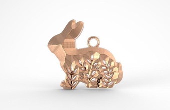 lapin pendentif animal nature bijoux mode art 3d print model - Mito3D
