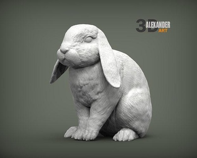 Conejo RAM zoo naturaleza mamífero animal mascota escultura estatuilla recuerdo presente 3d impresión modelo esculpir Arte esculturas estatua imprimible conejito 3d print model - Mito3D