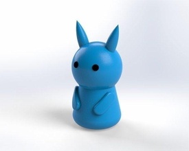 coniglio giocattolo isolato bambino divertimento plastica carina arte natura vicino up rabit animale giochi giocattoli 3d print model - Mito3D