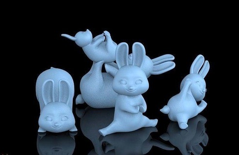 lapins lapin animal sculpture art yoga aptitude sport sculptures lièvre 3d print model - Mito3D