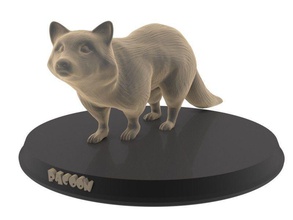waschbär druckbar niedlich wild tier säugetier real realistisch natur spielzeug spielzeuge statue westen lemur kunst skulpturen 3d print model - Mito3D