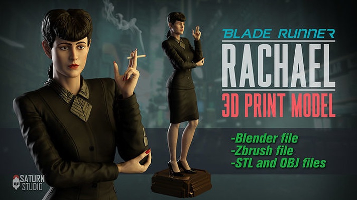 rachael blade runner 3d print model scifi future 80s movies art scale blender zbrush replicant artdeco sculpture alien space deckard tyrell retro cyberpunk sculptures 3d print model - Mito3D