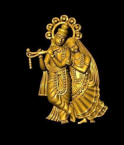 Radha Krishna señor supremo Dios 3d modelo anillo Arte esculturas joyería joya 3D print model - Mito3D