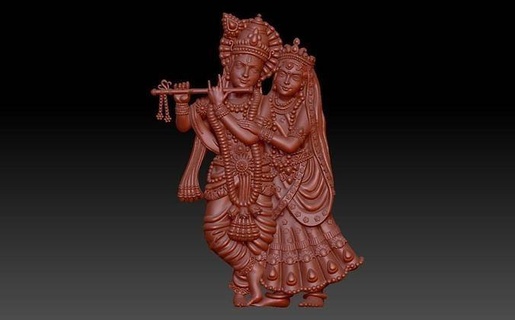 Radha krishna Schmuck Anhänger Gold indisch Idol murti Skulptur Hindu bagwan Bhagwan 3d print model - Mito3D