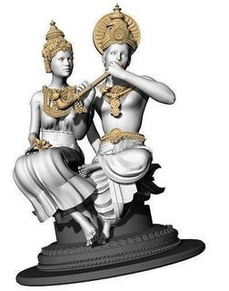 Radha krishna radhakrishna Statue Zahl Gold indisch Indiangod Herr Krishna Godessradha Göttin Schmuck 3d print model - Mito3D