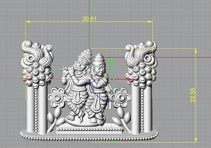 radha krishna jhula signore supremo Dio 3d modello squillare arte sculture gioielleria joola swing 3D print model - Mito3D