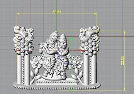 radha krishna jhula lord supreme god 3d model ring art sculptures jewelry jhoola swing 3d print model - Mito3D