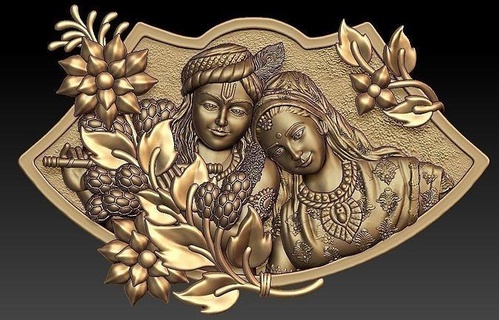 radha krishna pendant god goddess iskon radhey kishan vishnu indian religious hindu printable 3d jewelry pendants art illustration decoration luxury 3d print model - Mito3D